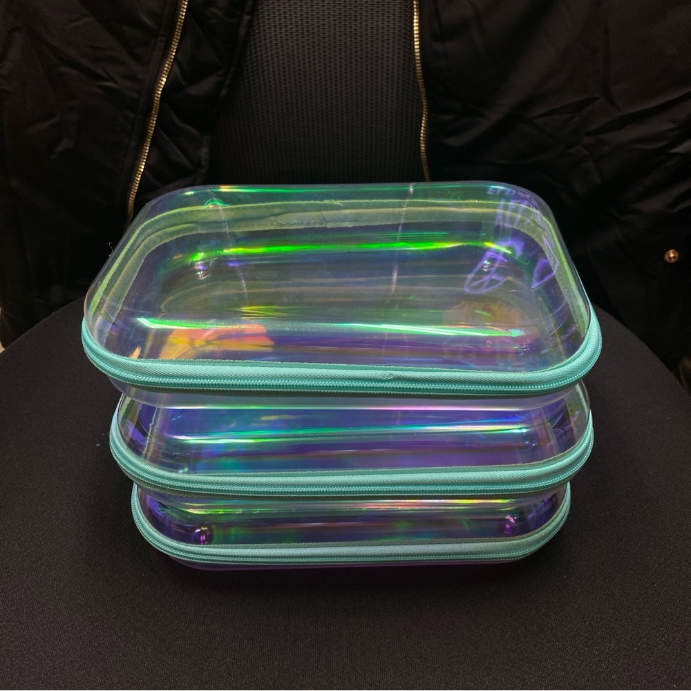 NWT Target VIRAL Up & Up Hard Zipper Case - Iridescent (set of 3)
